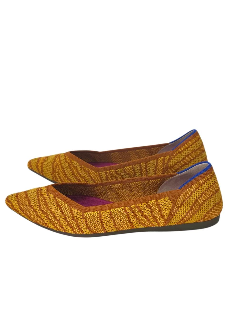Rothy’s The Point II Golden Zebra Flats Size 6.5 Knit